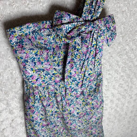 J. Crew made with Liberty Fabric Colorful Floral Print Sheath One Shoulder Dress - Picture 3 of 8